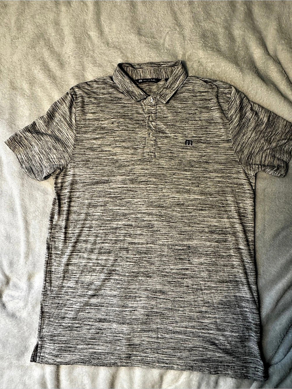 TravisMathew Oceanside Heather Polo Men's Gray Large